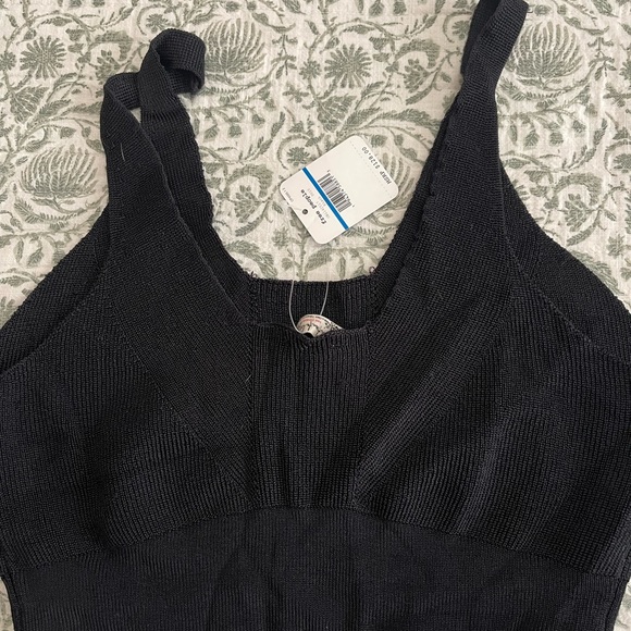 Free People Ribbed Black Cropped Top - Picture 3 of 7